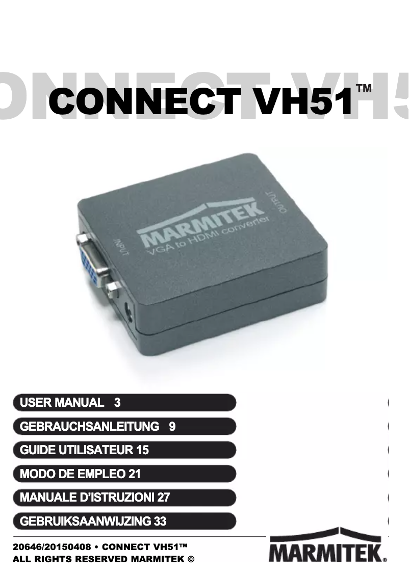 Página 1 del manual Manual de usuario Marmitek VH51