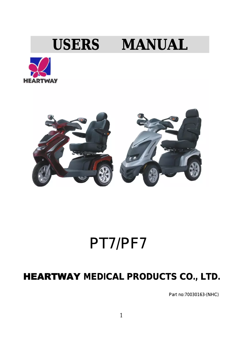 Página 1 del manual Manual de usuario Heartway PF7