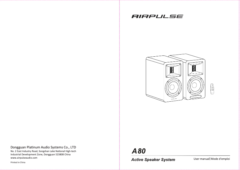 Imagen de la primera página del manual del dispositivo Airpulse A80