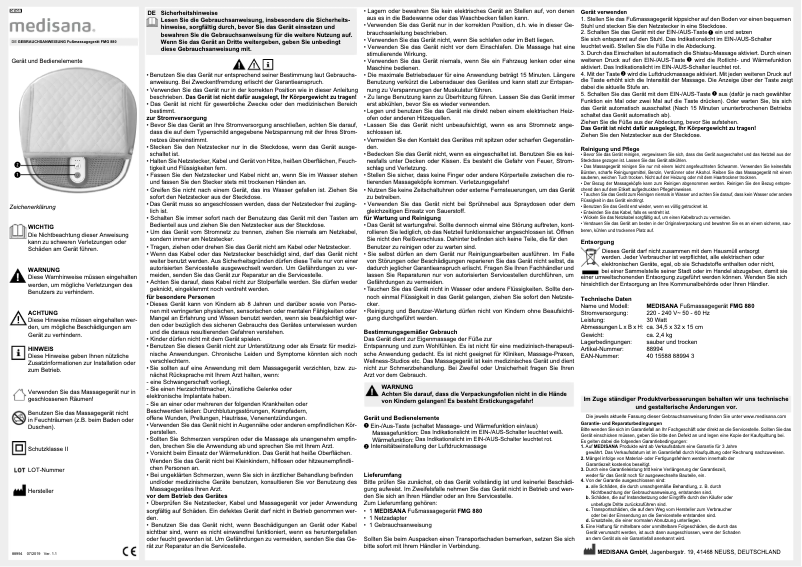 Página nº 1 - Manual de usuario Medisana FMG 880