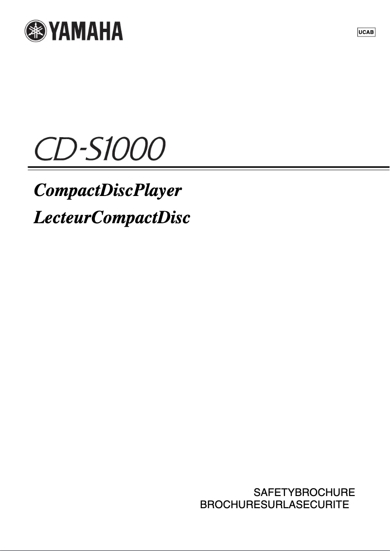 Imagen de la primera página del manual del dispositivo CD-S1000