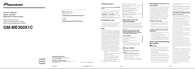 Imagen de la primera página del manual del dispositivo GM-ME300X1C