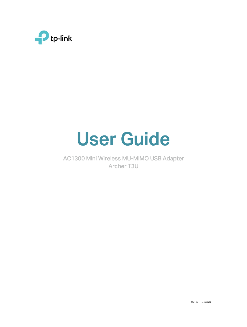 Imagen de la primera página del manual del dispositivo Archer T3U Nano
