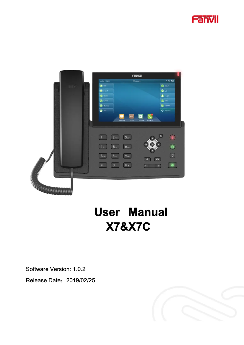Imagen de la primera página del manual del dispositivo X7C
