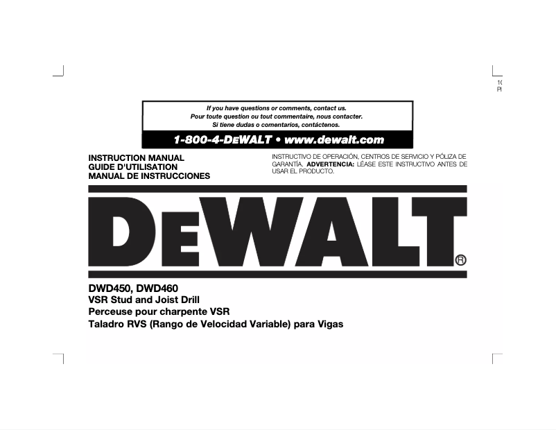 Página 1 del manual Manual de usuario DeWalt DWD450