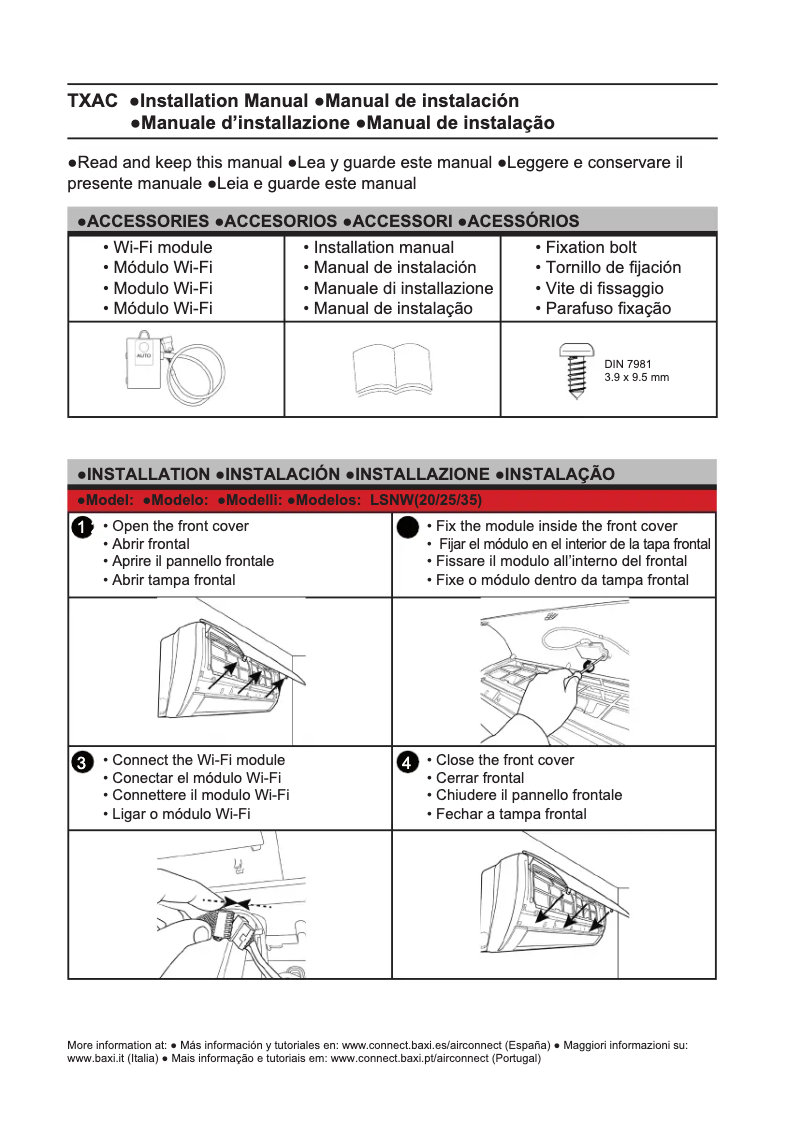 Página 1 del manual Manual de usuario Baxi LSNW 20