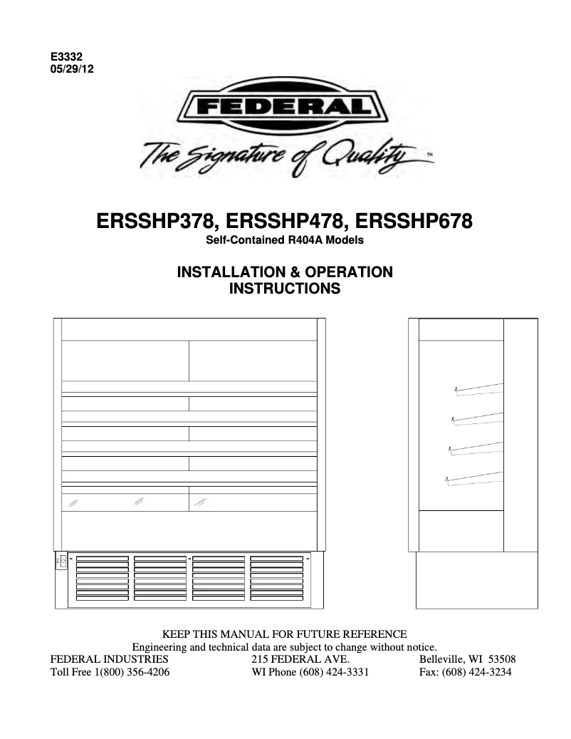 Página 1 del manual Manual de usuario Federal ERSSHP378SC-5