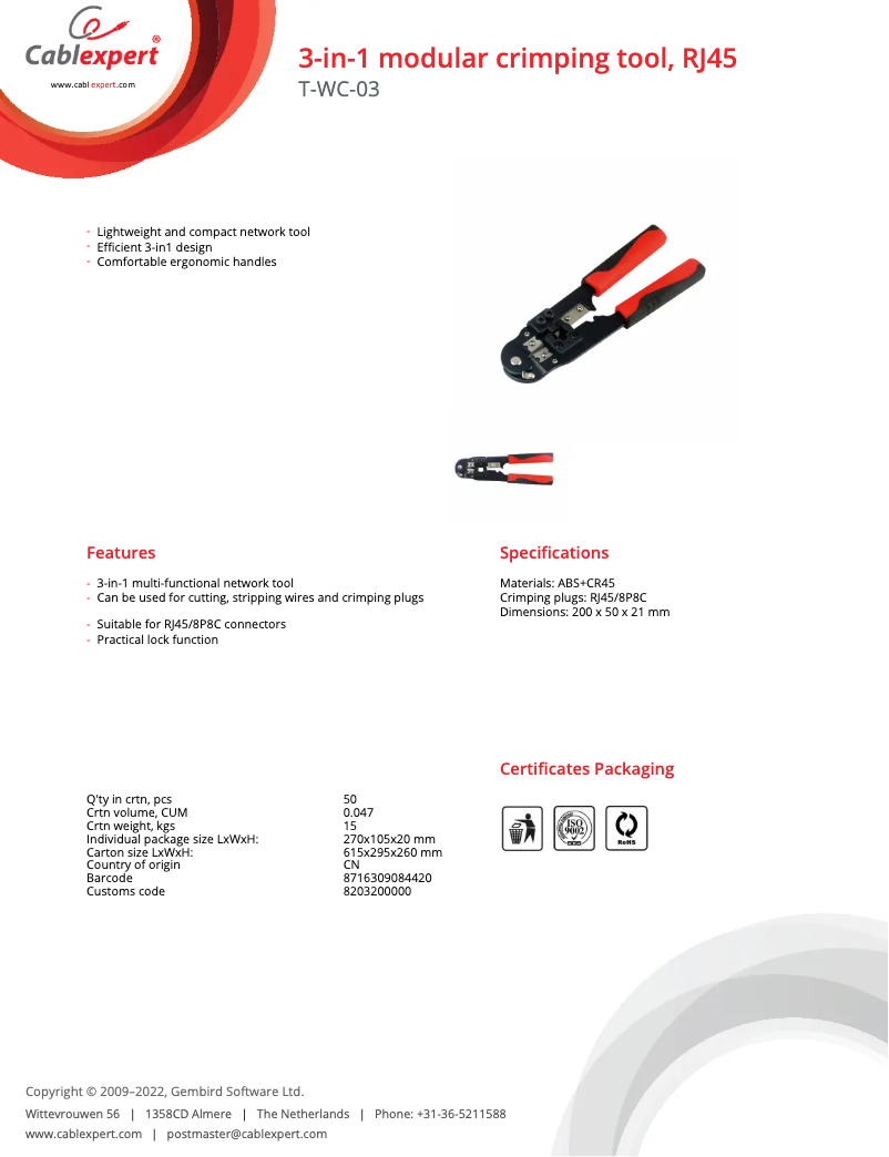 Página nº 1 - Manual de usuario Gembird T-WC-03