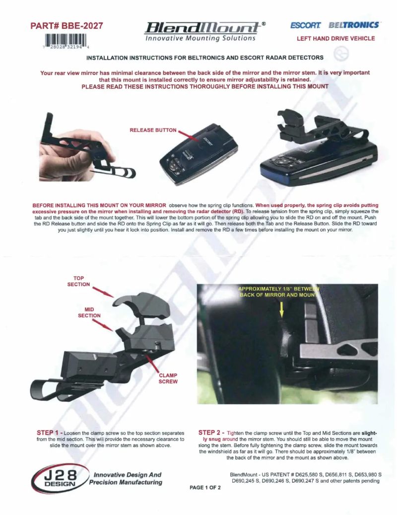 Imagen de la primera página del manual del dispositivo BBE-2027