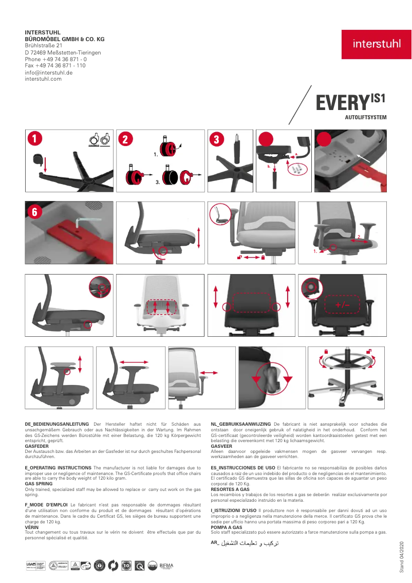 Página nº 1 - Manual de usuario Interstuhl EVERYis1 EV151