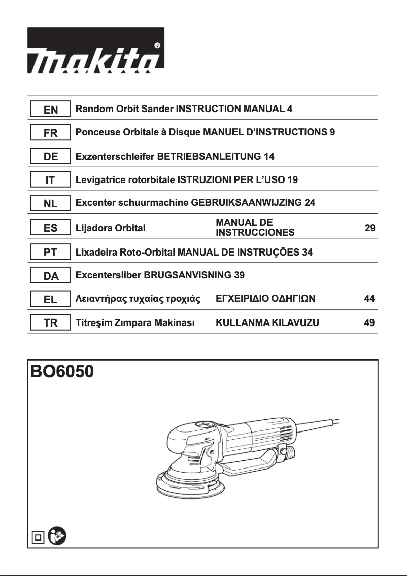 Página nº 1 - Manual de usuario Makita BO6050J