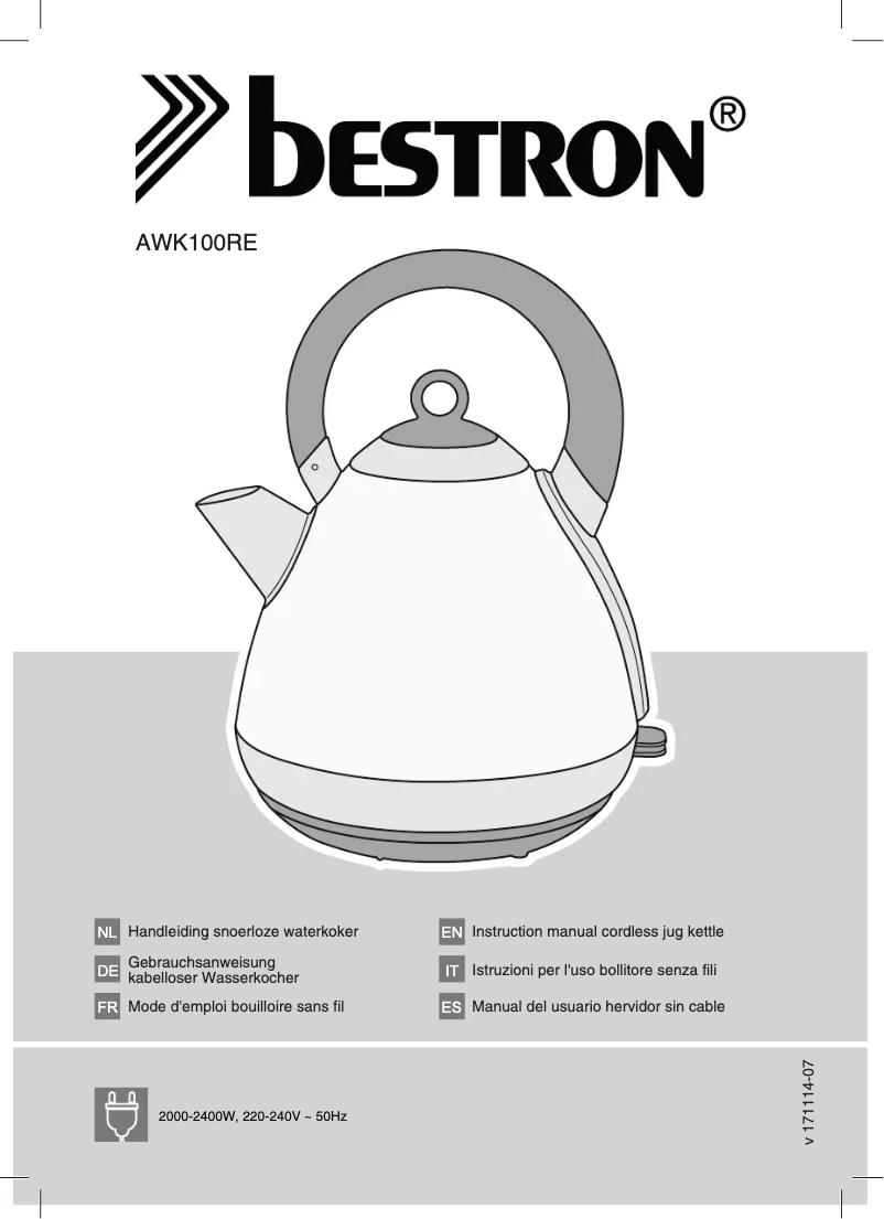 Página 1 del manual Manual de usuario Bestron AWK100RE