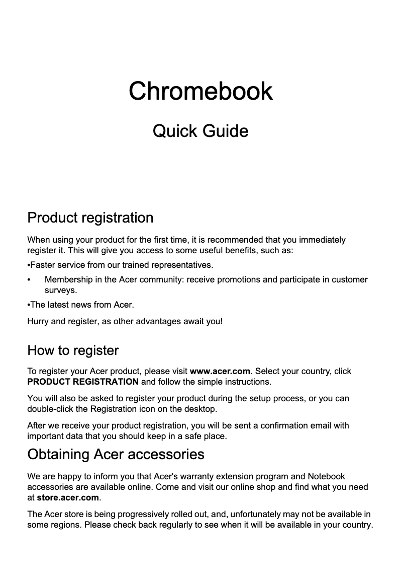 Imagen de la primera página del manual del dispositivo Chromebook C710