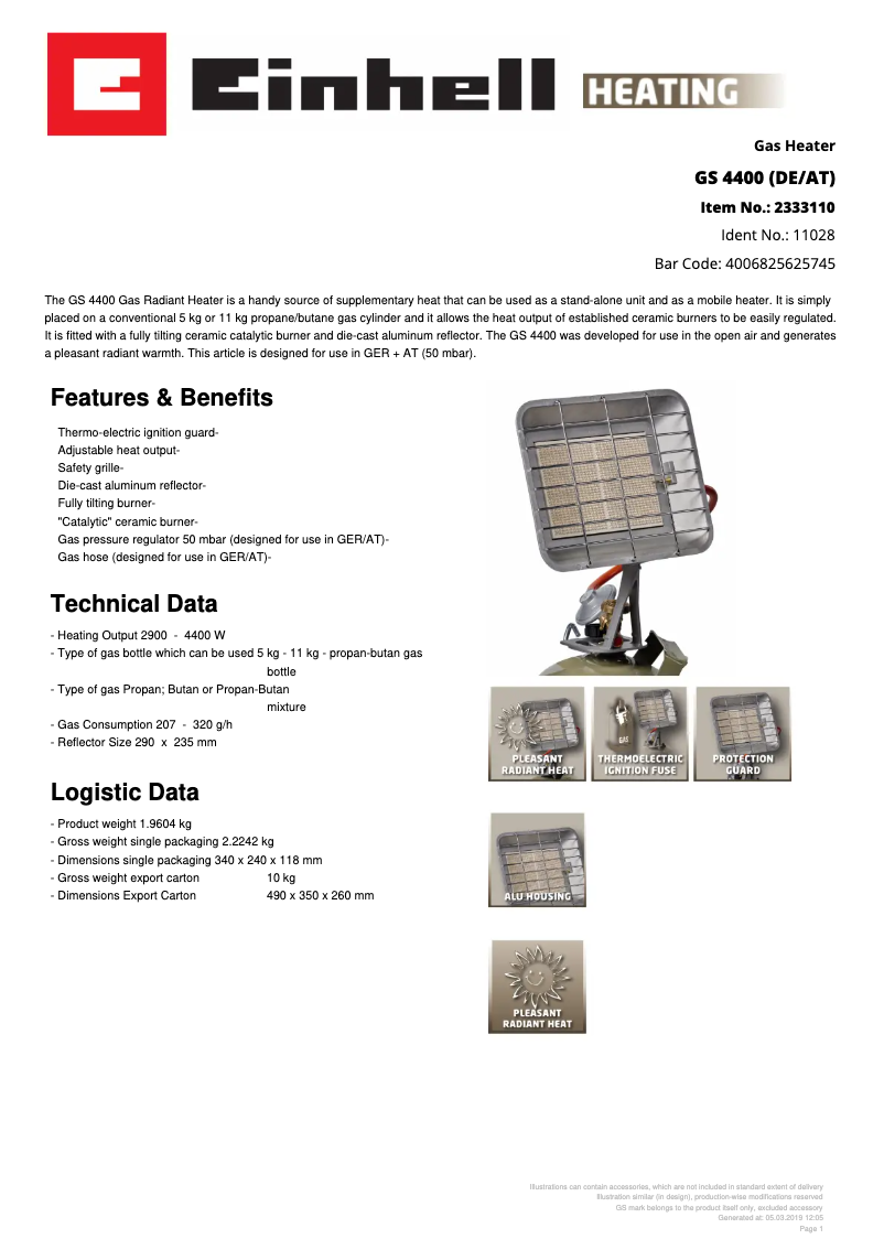 Imagen de la primera página del manual del dispositivo GS 4400