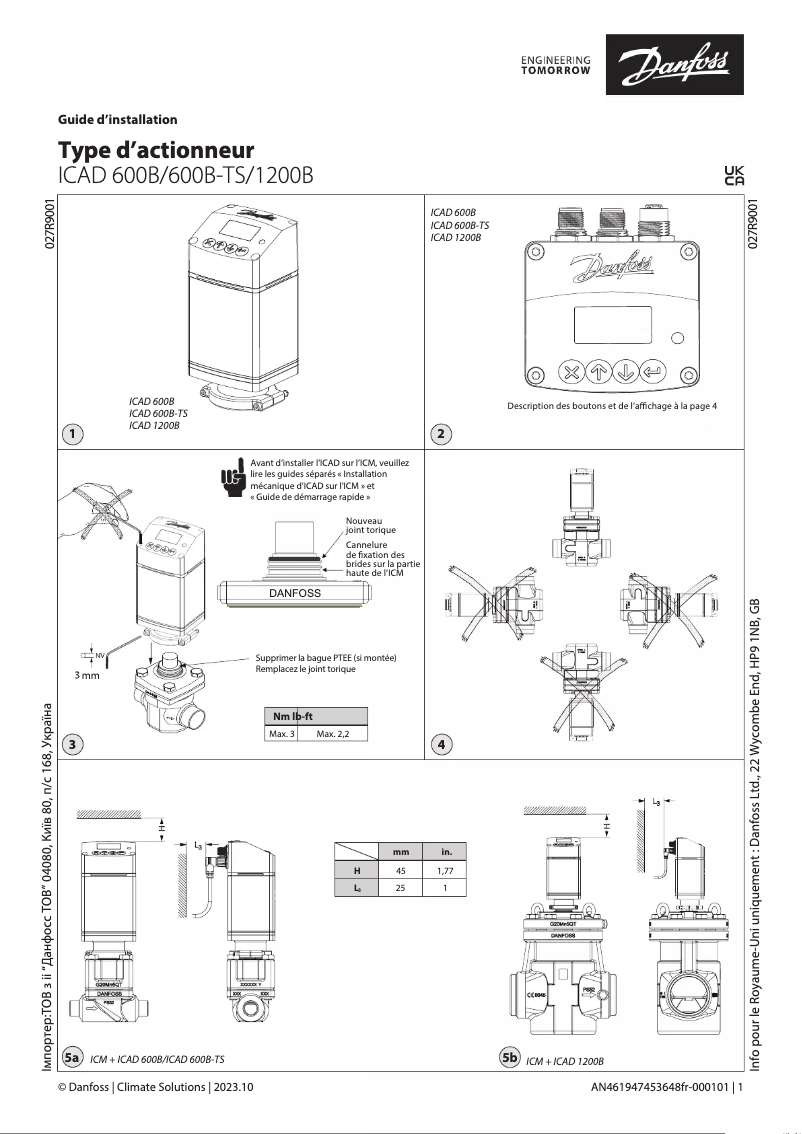 Página nº 1 - Guía de instalación Danfoss ICAD 600B