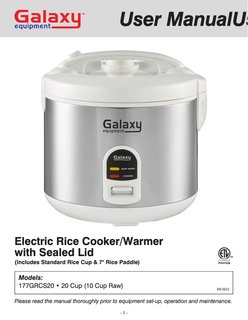 Imagen de la primera página del manual del dispositivo GRCS20