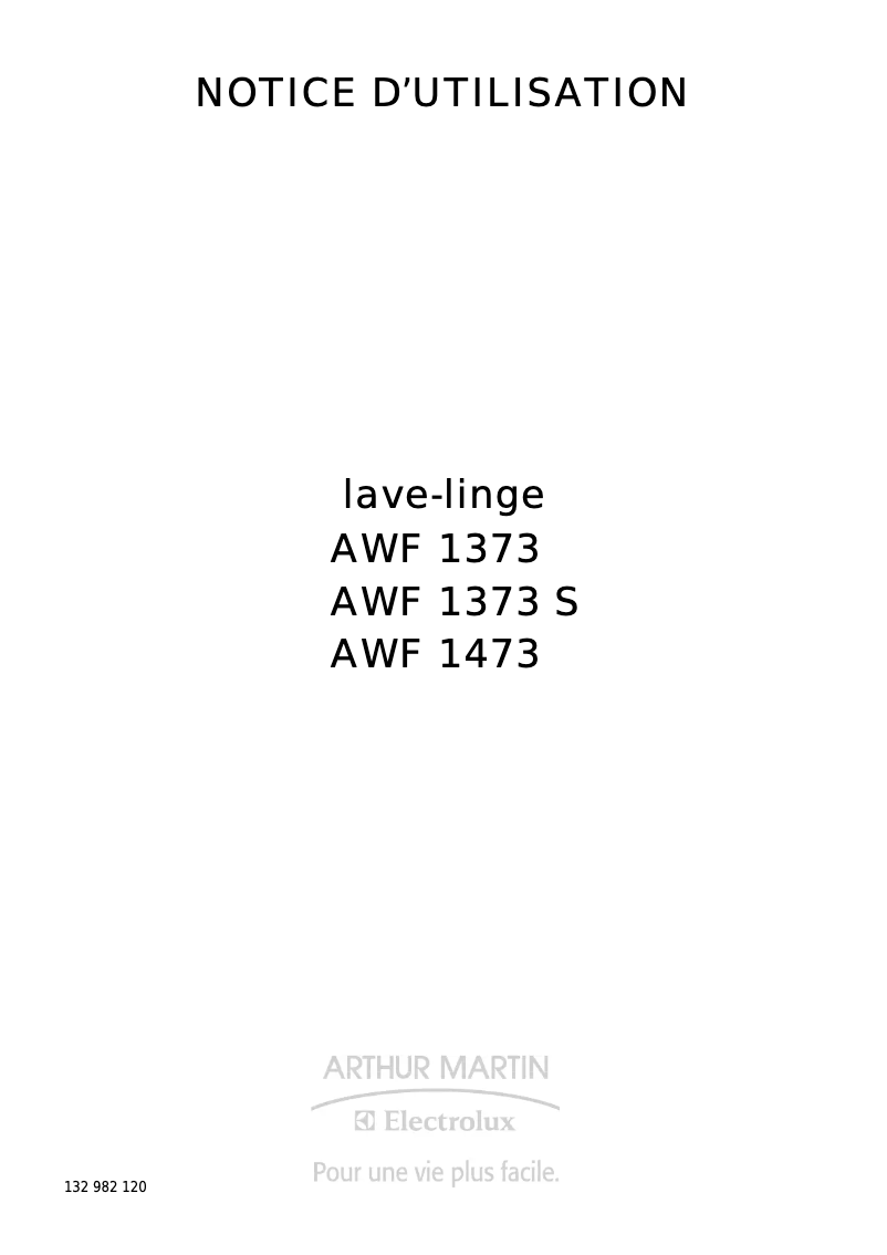 Imagen de la primera página del manual del dispositivo AWF 1373 S