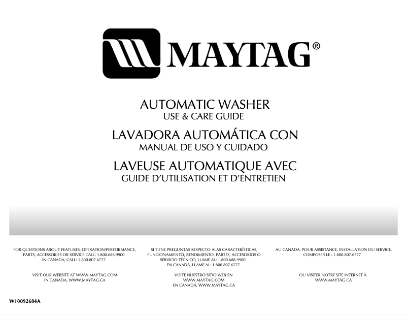 Página 1 del manual Manual de usuario Maytag Bravos MTW6300TQ