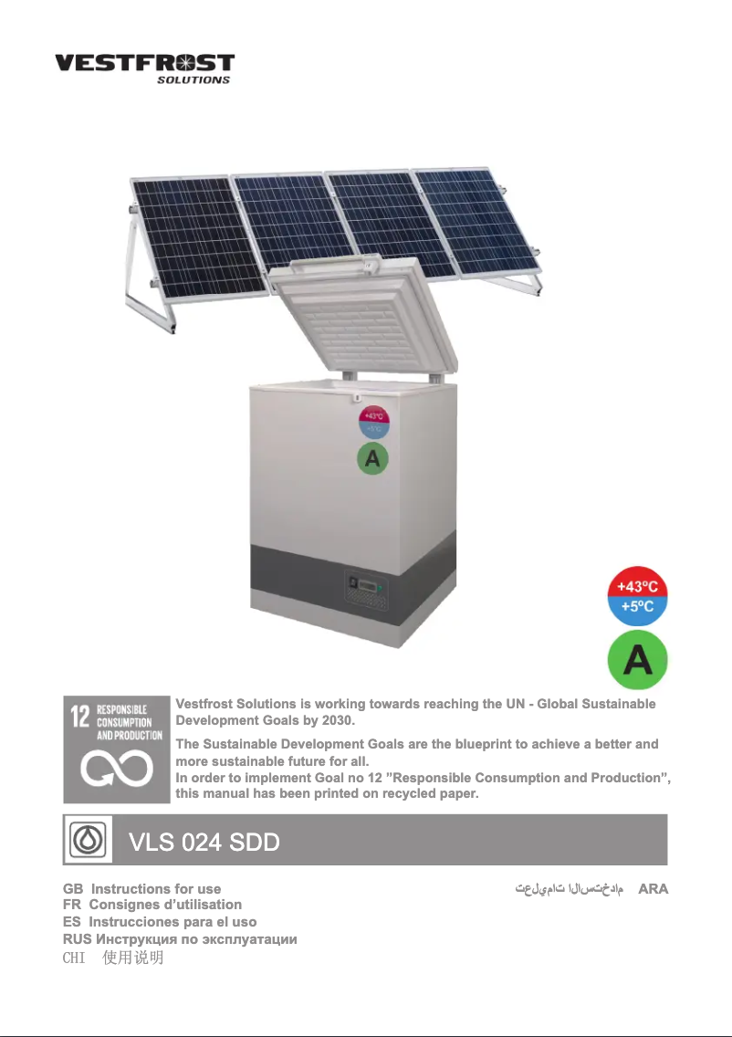 Página 1 del manual Manual de usuario Vestfrost VLS 024 SDD