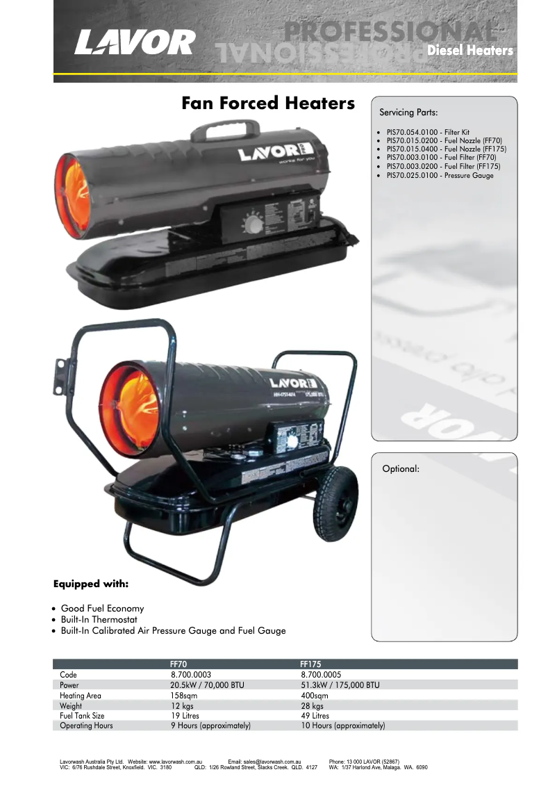 Imagen de la primera página del manual del dispositivo FF70