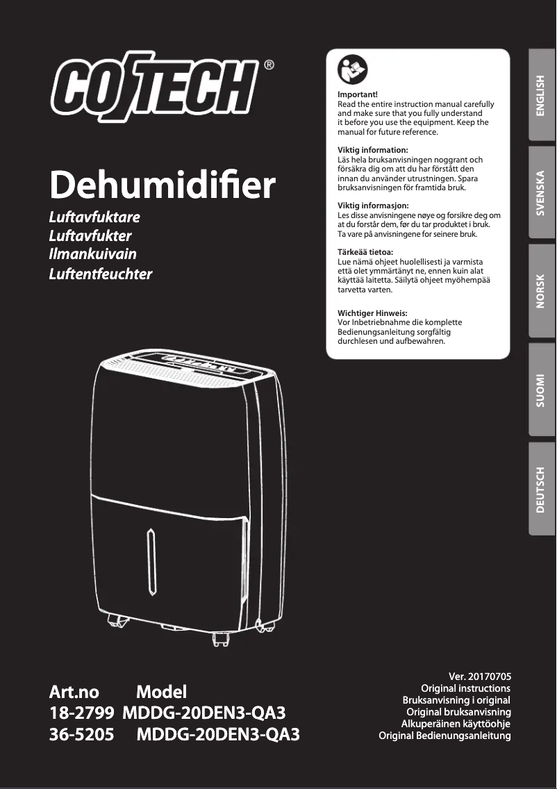 Imagen de la primera página del manual del dispositivo MDDG-20DEN3-QA3