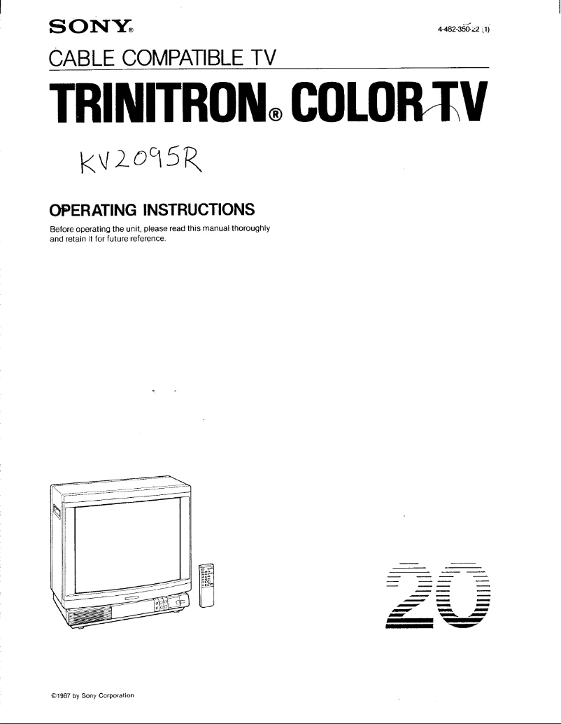 Página nº 1 - Manual de usuario Sony KV-2095R