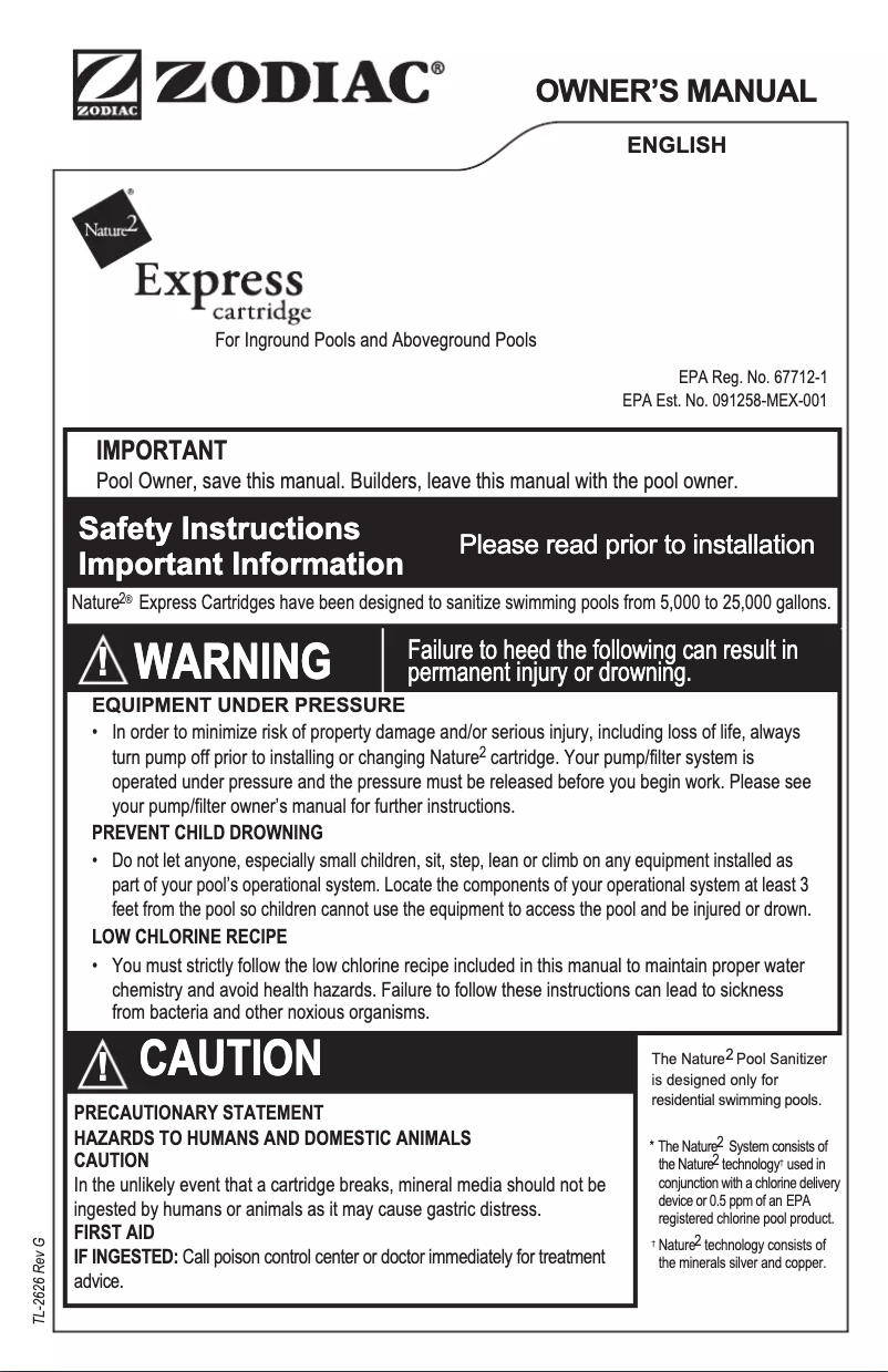 Página 1 del manual Manual de usuario Nature2 Express