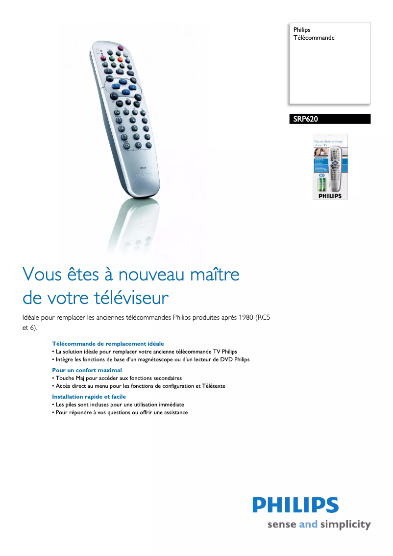 Imagen de la primera página del manual del dispositivo SRP620