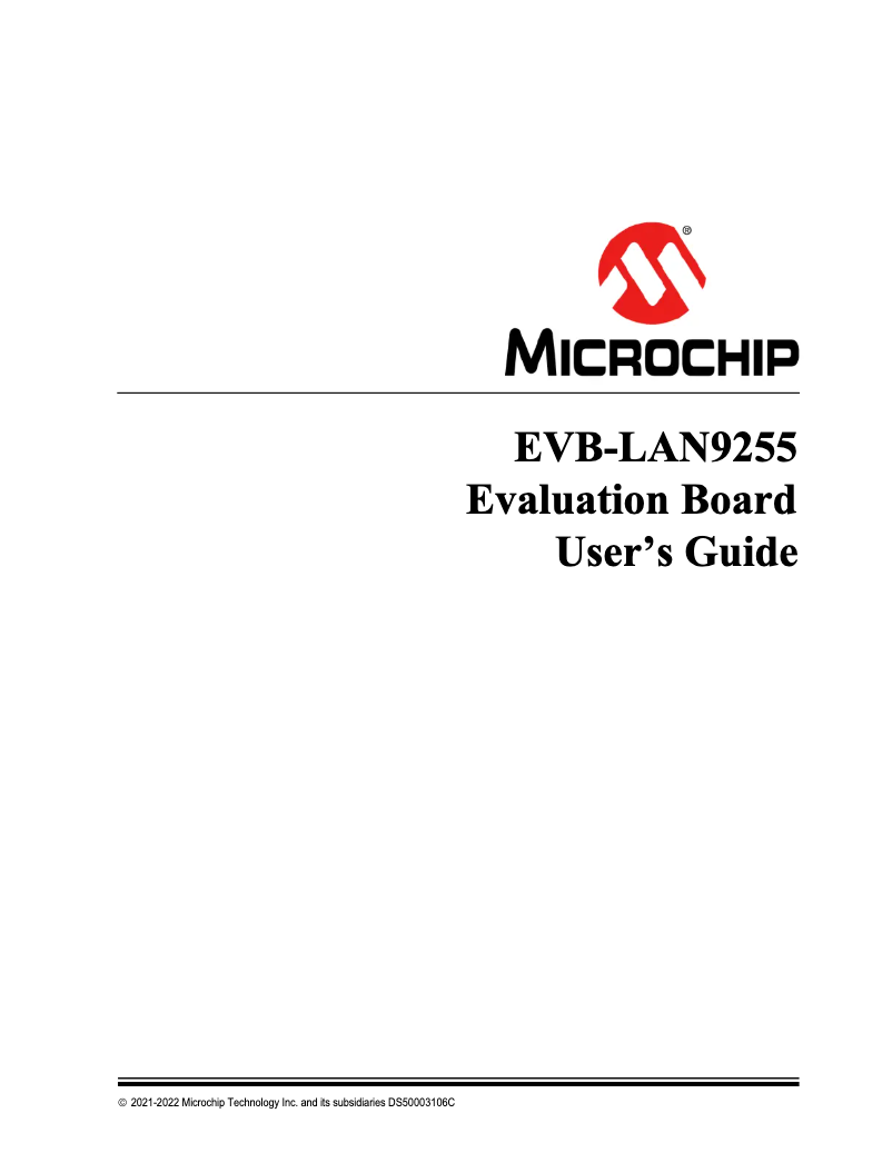Imagen de la primera página del manual del dispositivo EVB-LAN9255