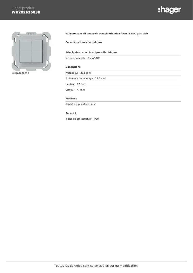 Imagen de la primera página del manual del dispositivo WH20262603B