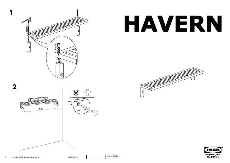 Página 1 del manual Instrucciones / montaje Ikea HAVERN