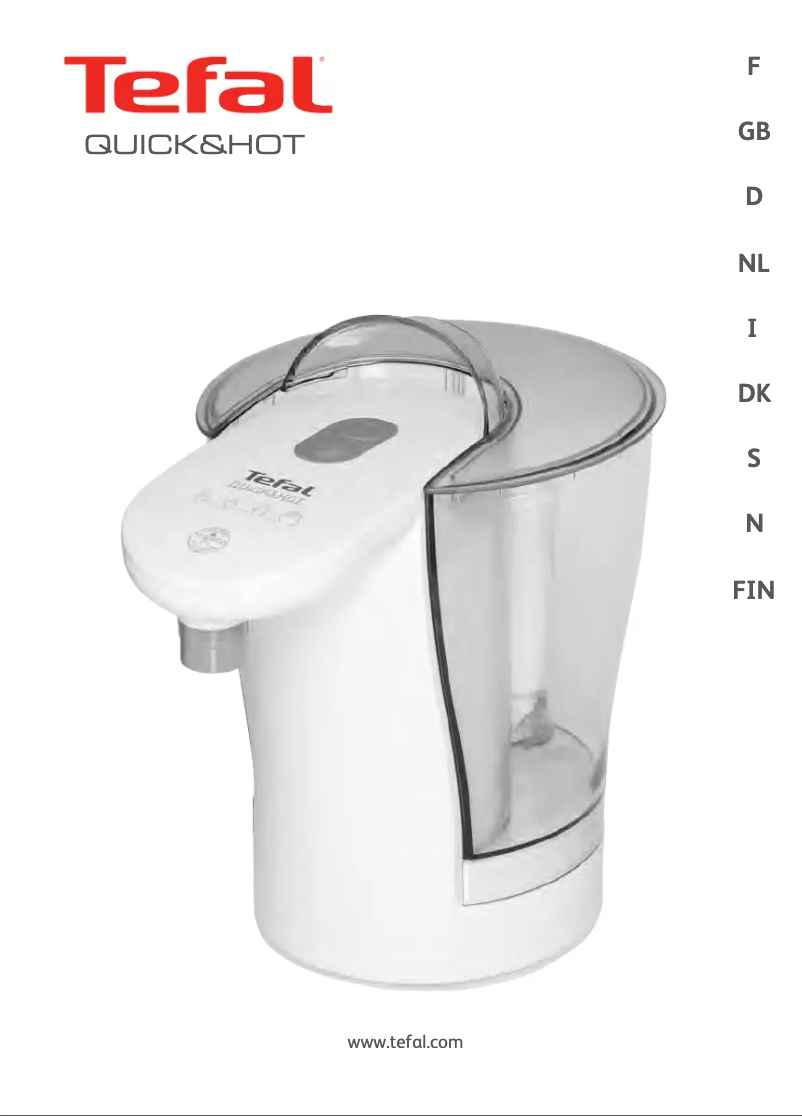 Página 1 del manual Manual de usuario Tefal Quick & Hot BR3038