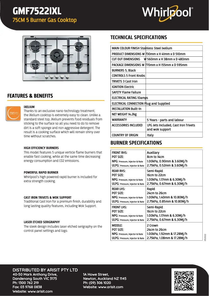 Imagen de la primera página del manual del dispositivo GMF 7522/IXL