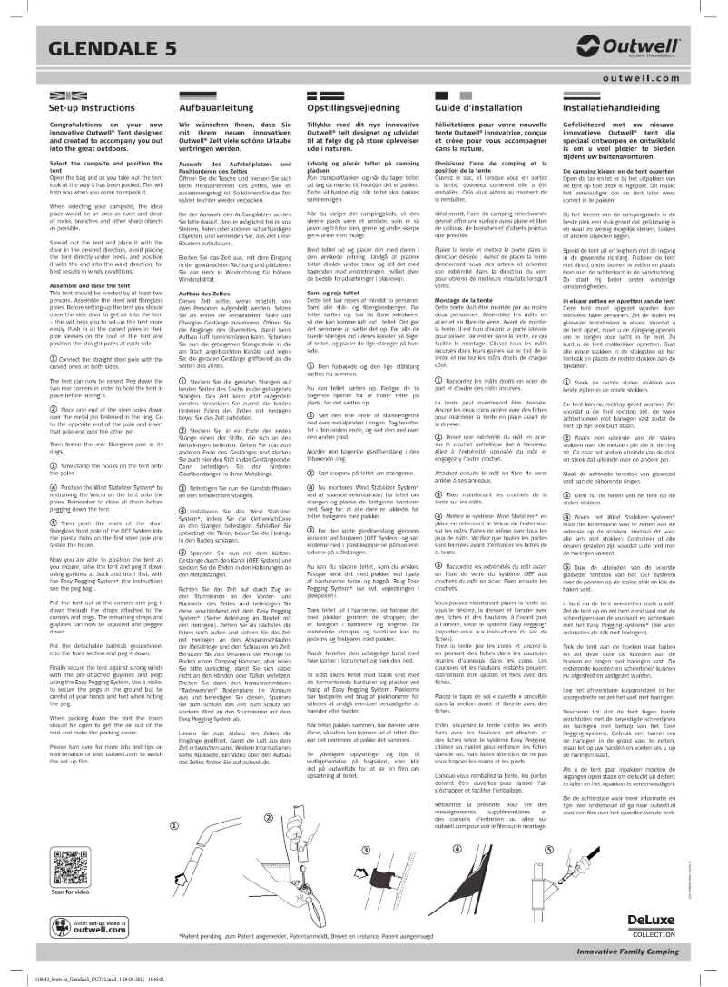 Página 1 del manual Manual de usuario Outwell DeLuxe Mokka Glendale 5