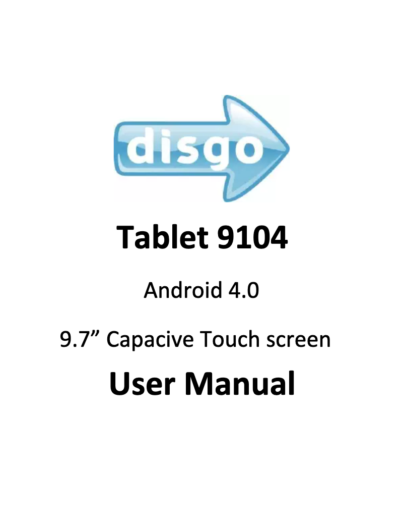 Página 1 del manual Manual de usuario Disgo Tablet 9104