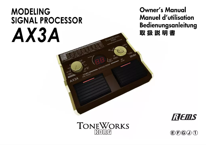 Imagen de la primera página del manual del dispositivo Toneworks AX3A