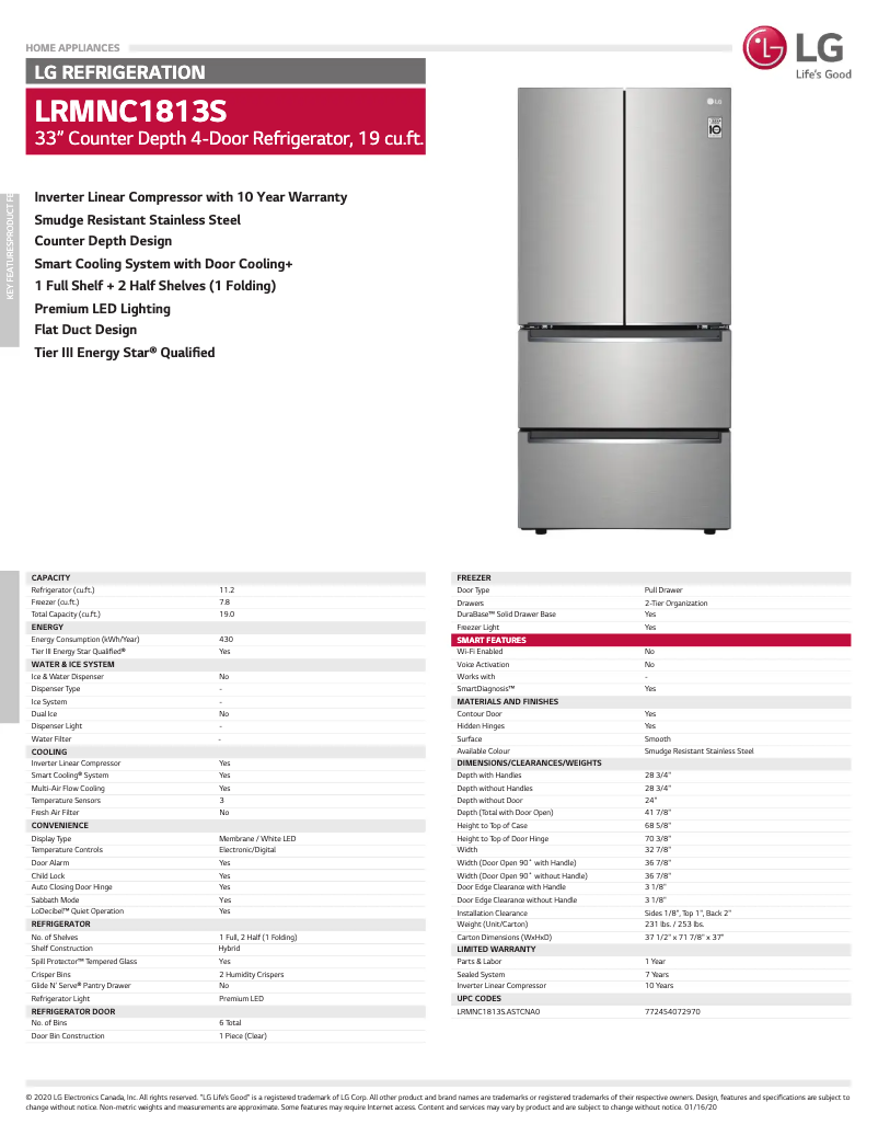 Imagen de la primera página del manual del dispositivo LRMNC1813S