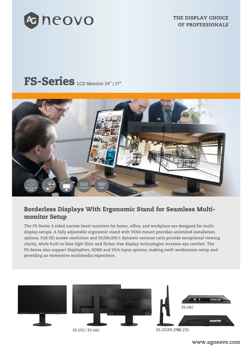 Página 1 del manual Ficha técnica AG Neovo FS-24G