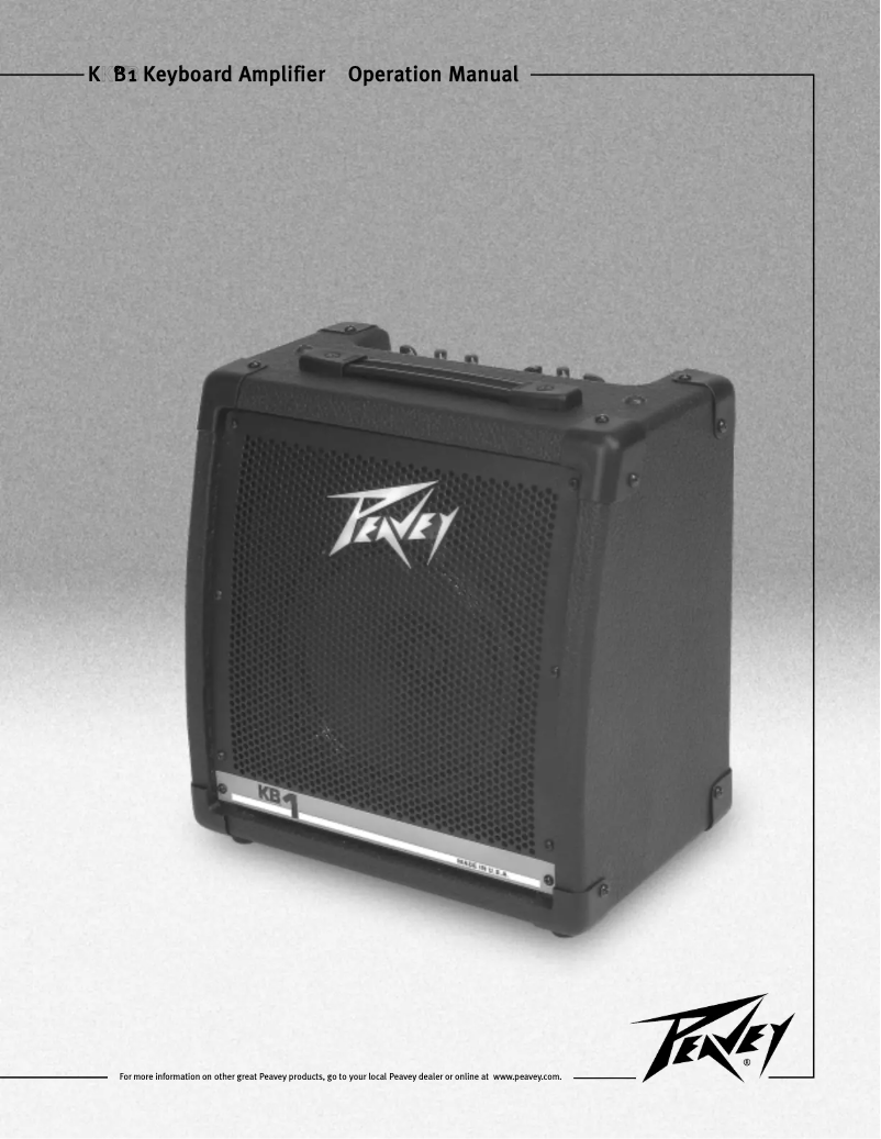 Página 1 del manual Manual de usuario Peavey KB1
