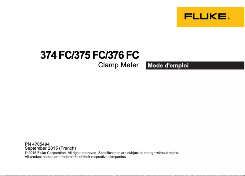 Página 1 del manual Manual de usuario Fluke 376 FC