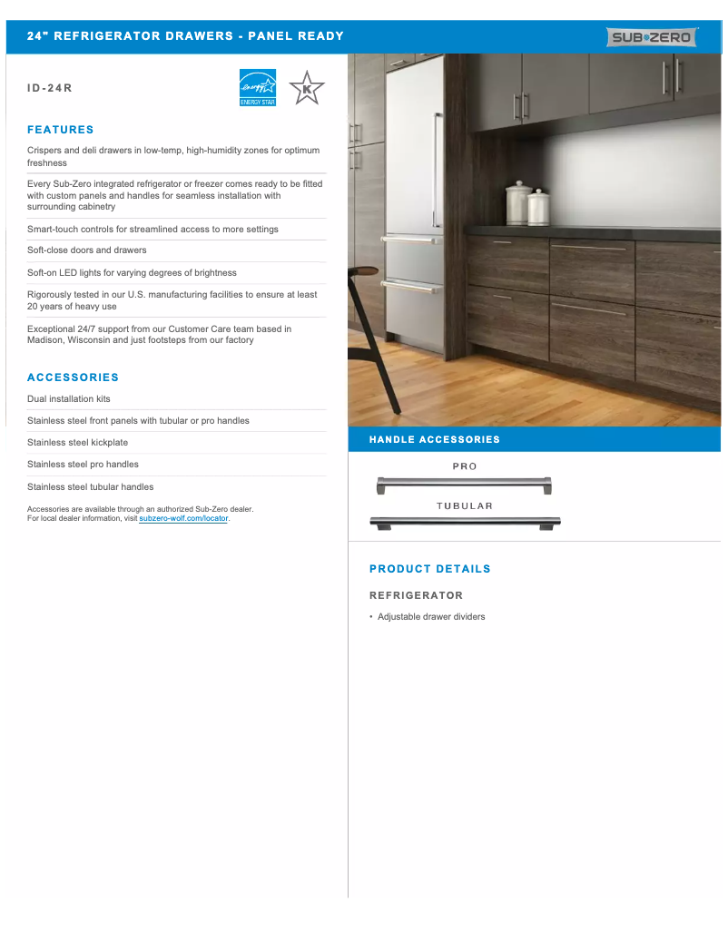Página 1 del manual Manual de usuario Sub-Zero ID-24R