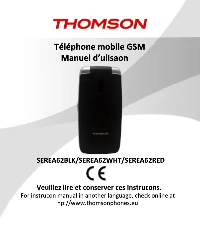 Página 1 del manual Manual de usuario Thomson SEREA62BLK