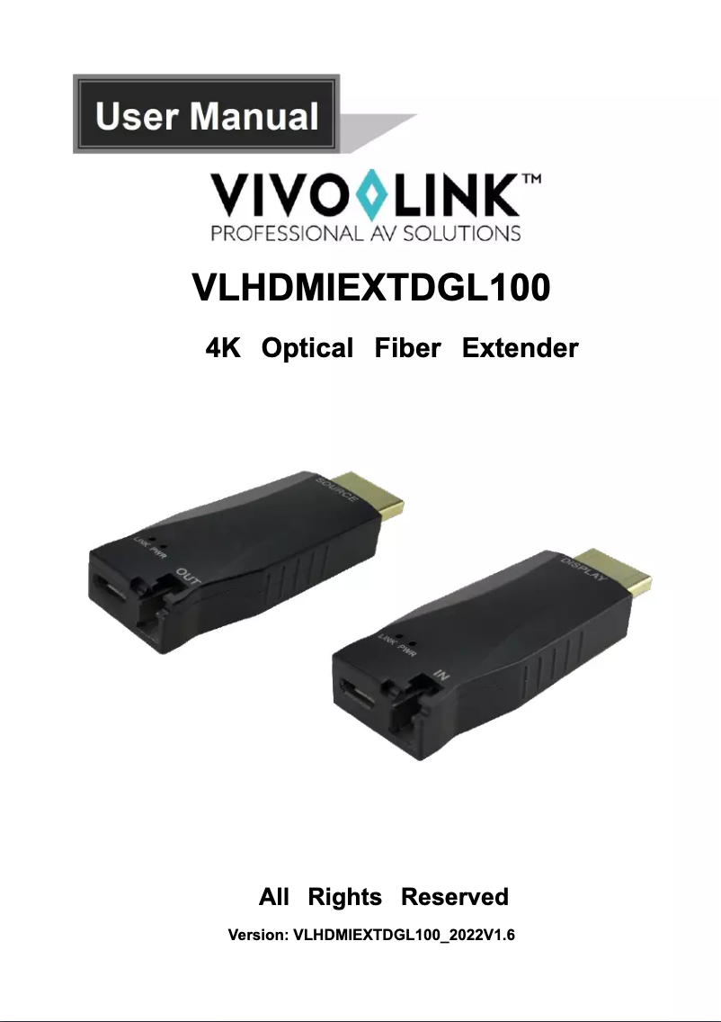 Página 1 del manual Manual de usuario Vivolink VLHDMIEXTDGL100