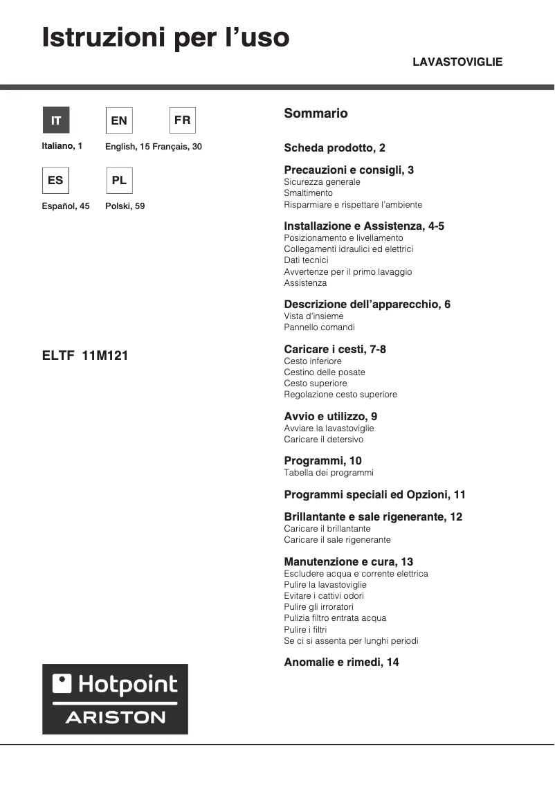 Imagen de la primera página del manual del dispositivo ELTF 11M121 C EU