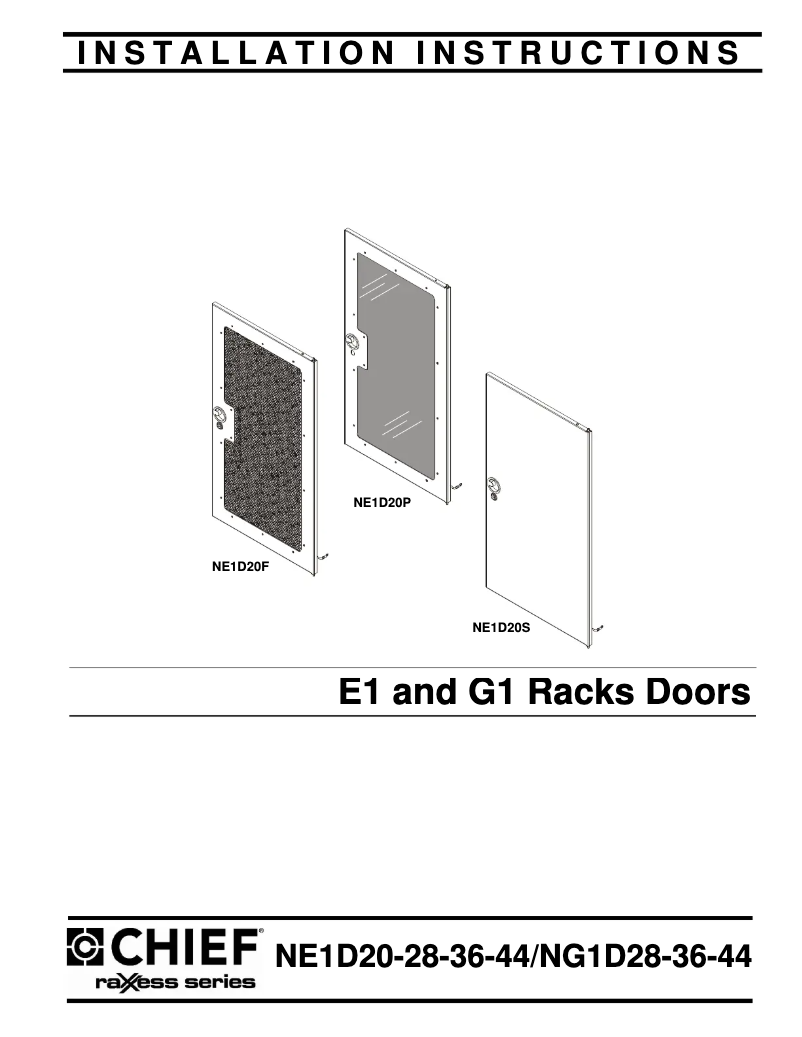 Página 1 del manual Manual de usuario Chief NE1D36S