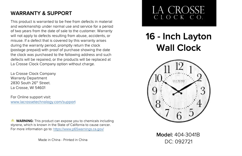 Imagen de la primera página del manual del dispositivo 404-3041B