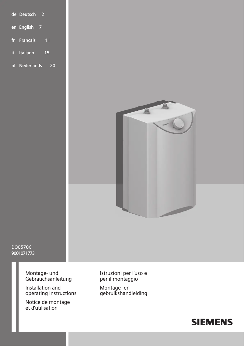 Imagen de la primera página del manual del dispositivo DO0570C