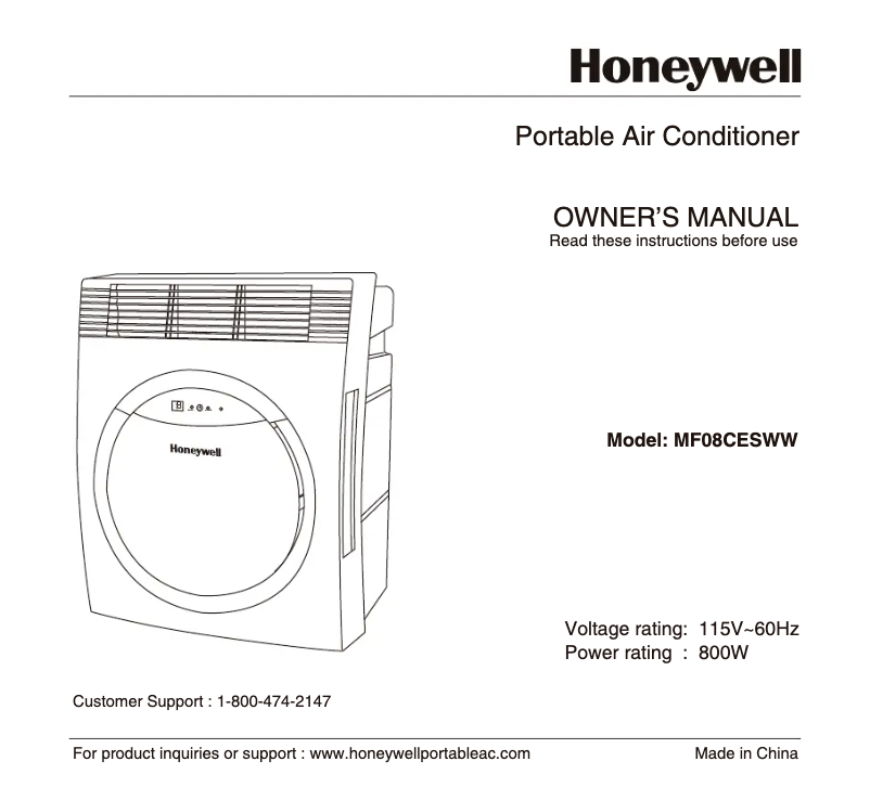 Imagen de la primera página del manual del dispositivo MF08CESWW