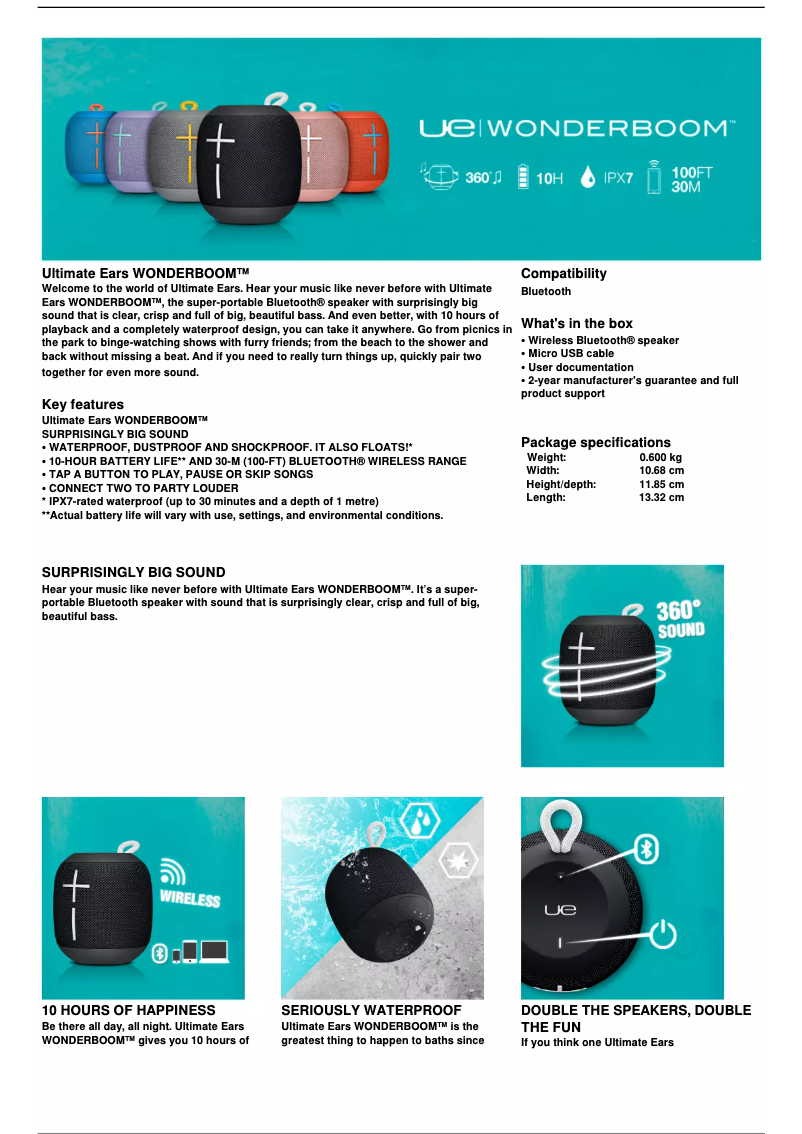 Imagen de la primera página del manual del dispositivo Wonderboom