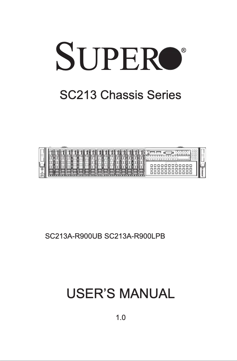 Página 1 del manual Manual de usuario Supermicro SuperChassis 213A-R900UB